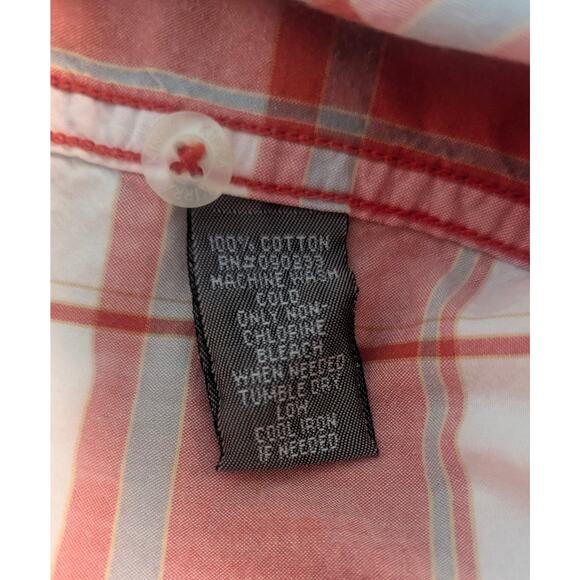 KIRRA Mens Short Sleeve 100% Cotton Plaid Check Button Front Shirt Size Large - Picture 4 of 5